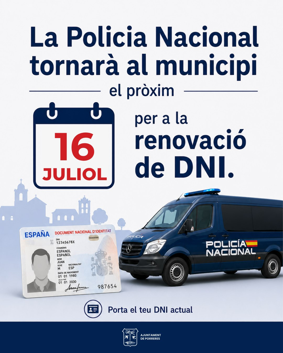 Renovació de DNI a Porreres