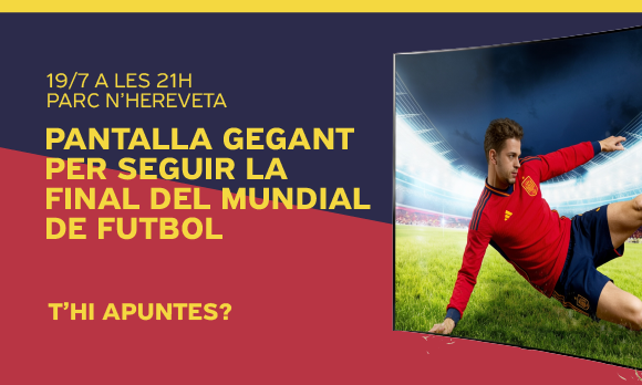 Pantalla gegant per seguir la final del Mundial de futbol